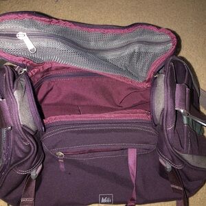 Purple Workout Bag with Multiple Compartments